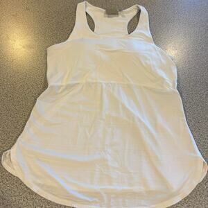 Athleta White Long Racerback Athletic Tank Top Tunic Size L